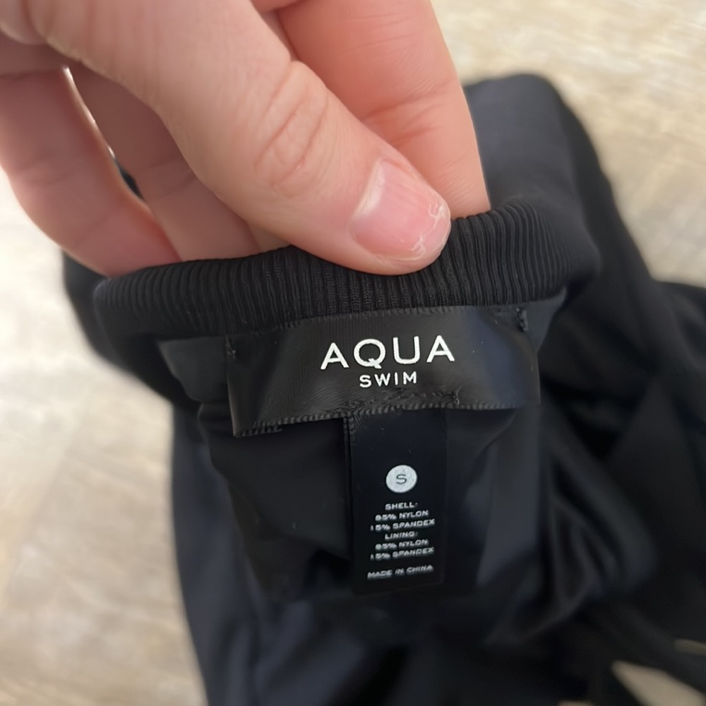 AQUA Swim Black One Piece Bathing Suite Size S - Picture 5 of 5